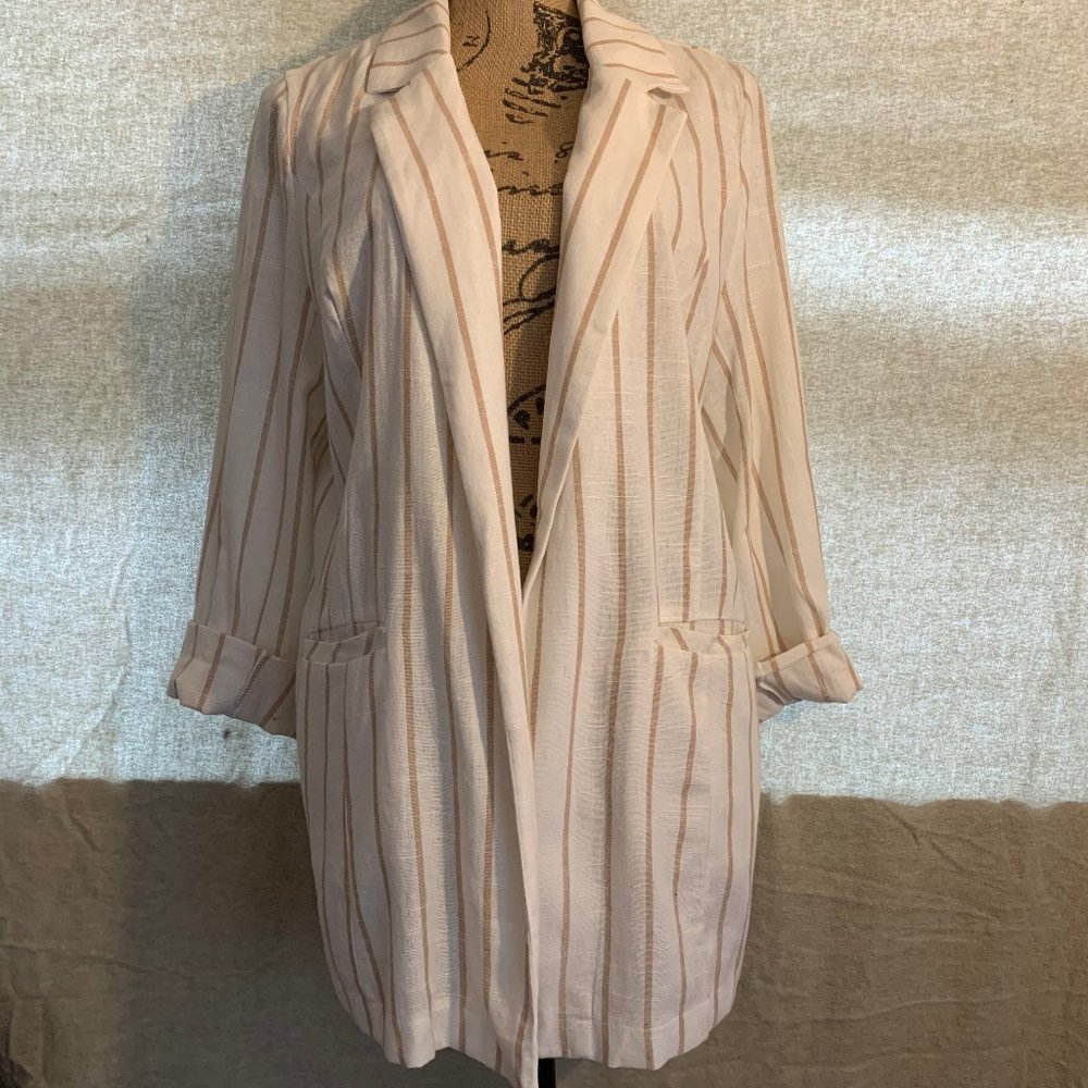 Blashe Cream & Tan Lightweight Blazer View 3